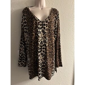 New 4X  A. Gain Leopard Print Destiny Top #1270*1**